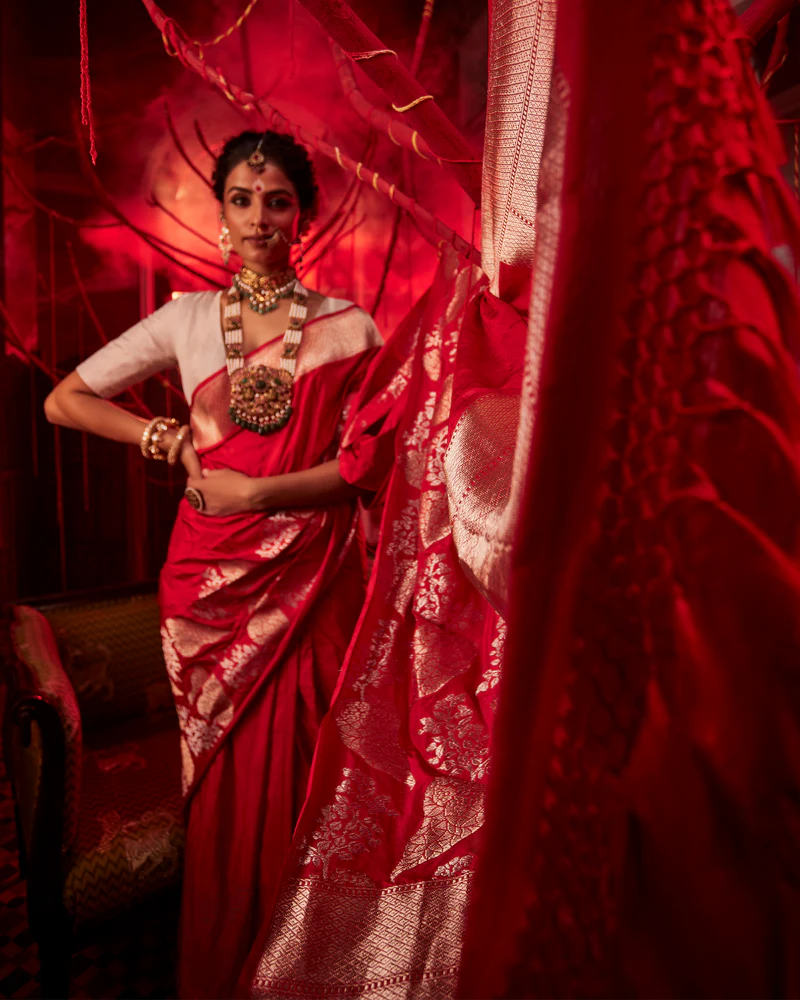 Red Banarasi Silk Saree