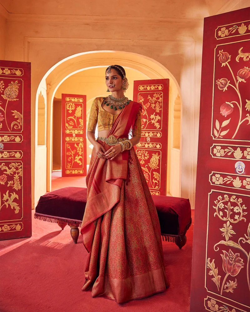 Maroon Kanchipuram Silk Saree