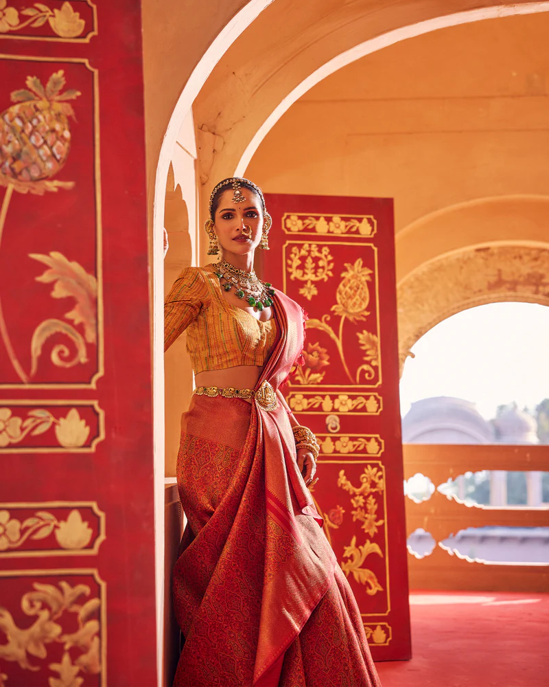 Maroon Kanchipuram Silk Saree