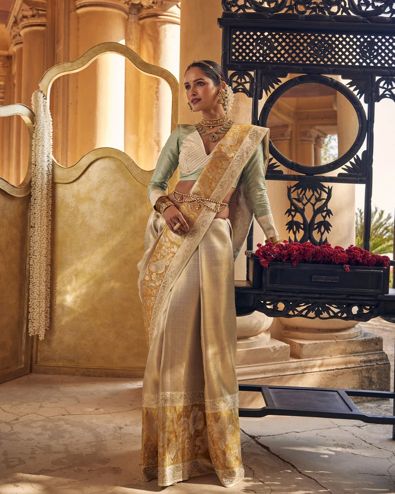 Silver and Gold Tissue Kanchivaram Silk Saree